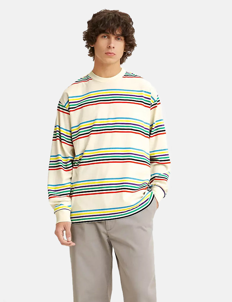 Levis Skateグラフィックボックス長袖Tシャツ-ブルー/イエロー/パープル