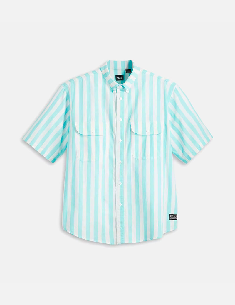 Levis Skate Woven Shirt - 90er Blau Weiß