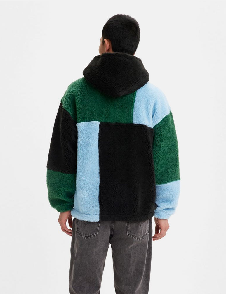 Levis Jigsaw Pieced Hooded Sweatshirt - Evergreen