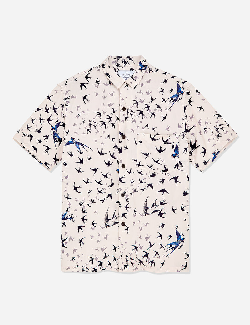 Portuguese Flannel Andorinha Short Sleeve Shirt - Ecru