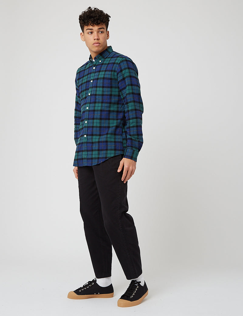 Portuguese Flannel Montevideo Check Shirt - Green