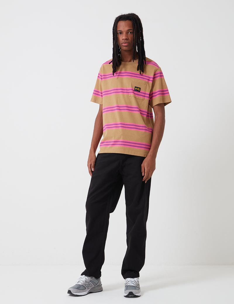 Stan Ray Football T-Shirt (Stripe) - Washed Pink