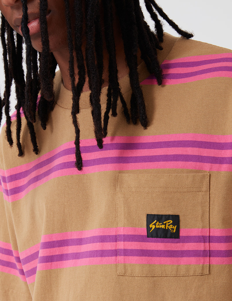 Stan Ray Football T-Shirt (Stripe) - Washed Pink