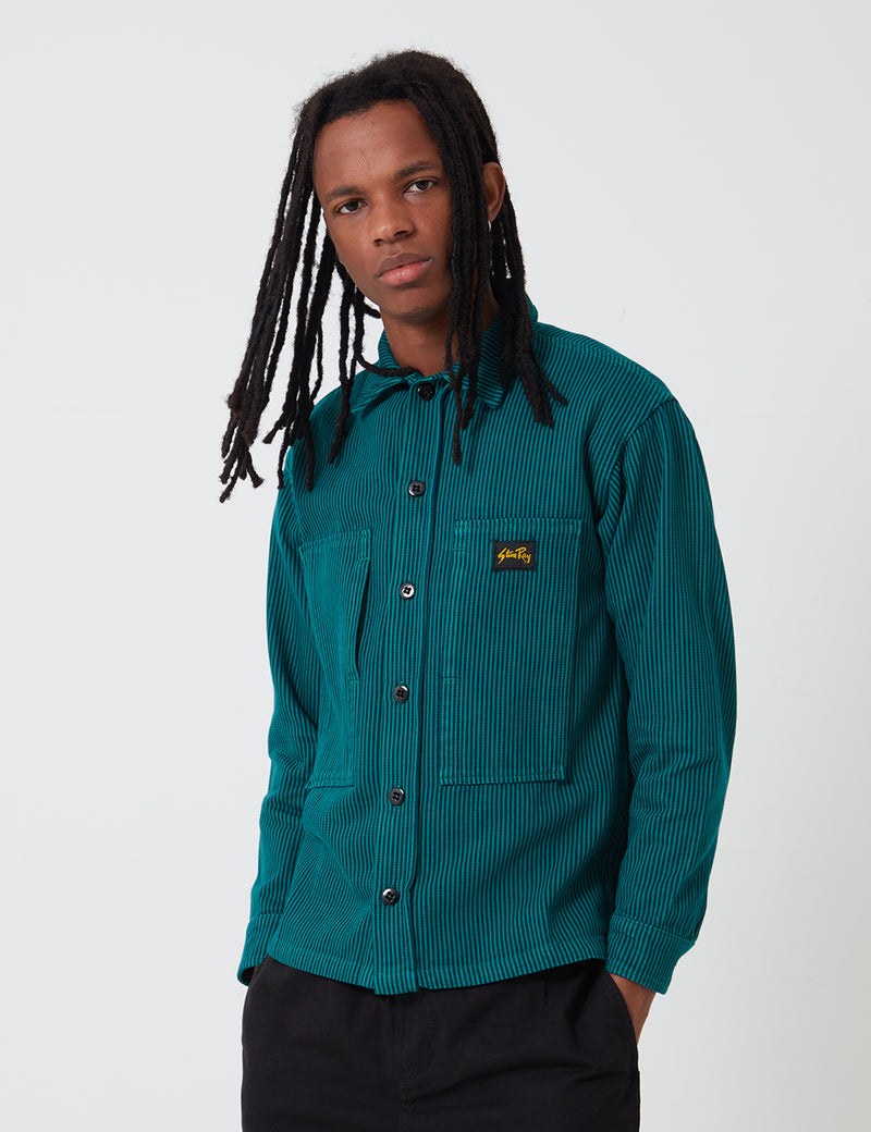 Stan Ray Prison Shirt (Stripe)-Indian Green