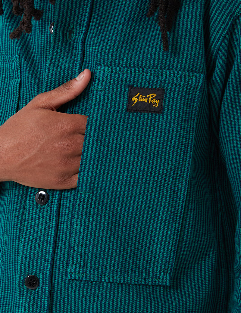 Chemise Stan Ray Prison (Stripe) - Indian Green
