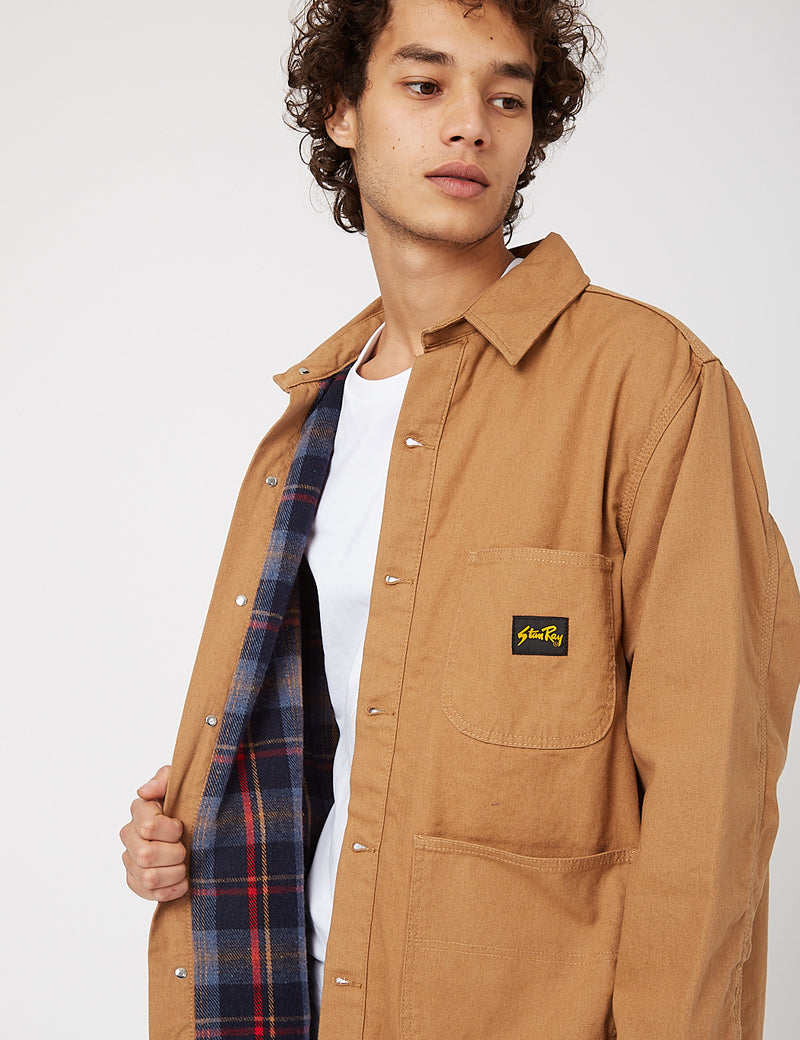 Stan Ray Lined Barn Coat - Washed Brown Duck
