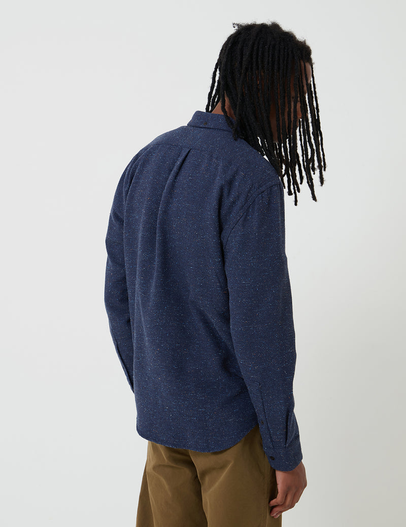 Portugiesisches Flanell Rude Shirt (Fleck) - Marineblau