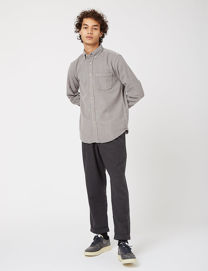 Portuguese Flannel Lobo Corduroy Shirt - Grey