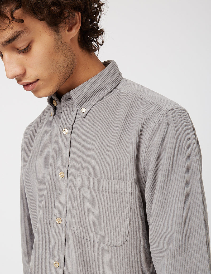 Portuguese Flannel Lobo Corduroy Shirt - Grey