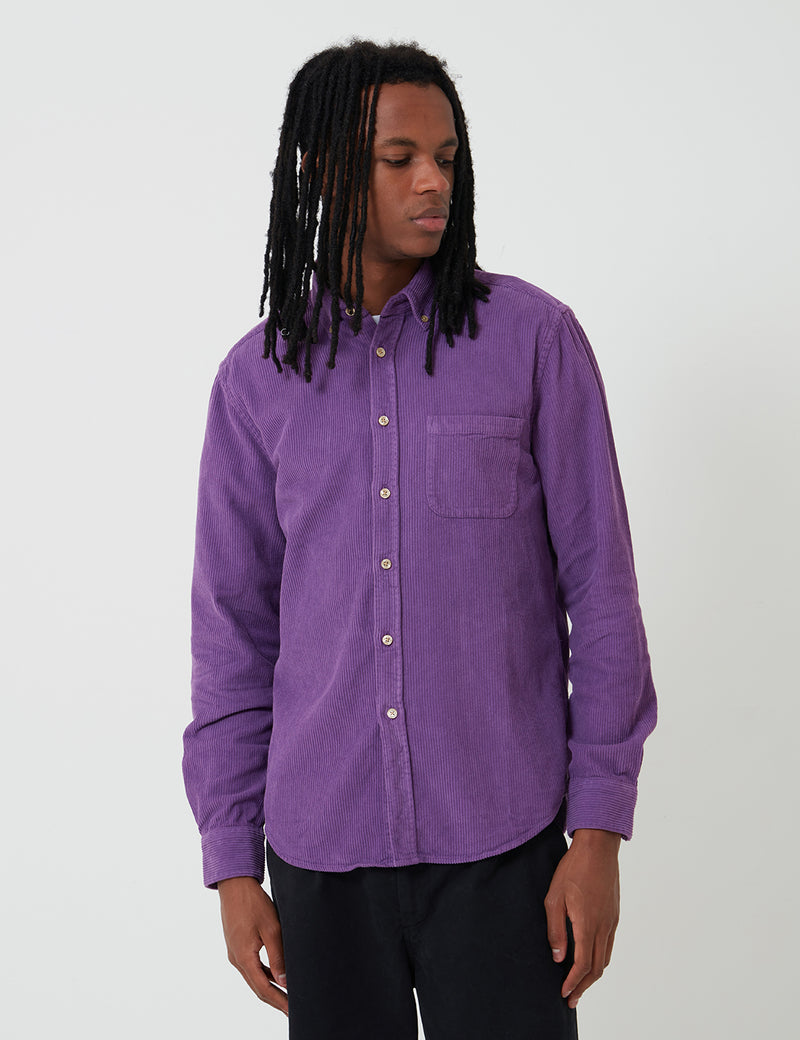 Portuguese Flannel Lobo Corduroy Shirt - Purple