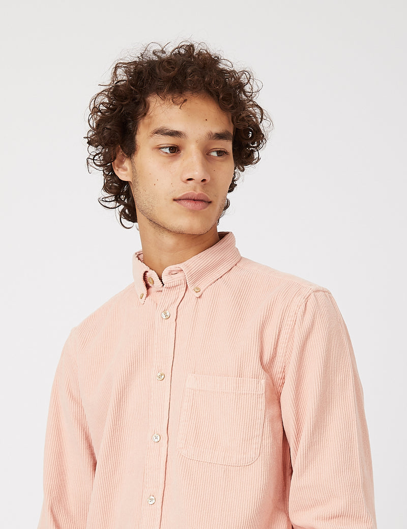 Portugiesisches Flanell Lobo Cord Shirt - Alte Rose