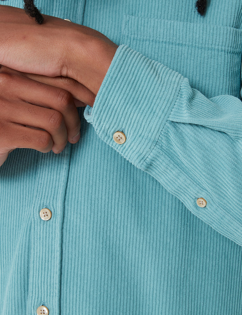 Portuguese Flannel 로보 코듀로이 셔츠-청록색