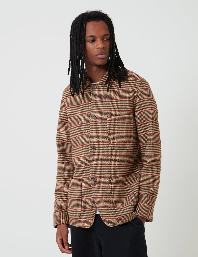 Portuguese Flannel 부라 재킷 (체크)-브라운