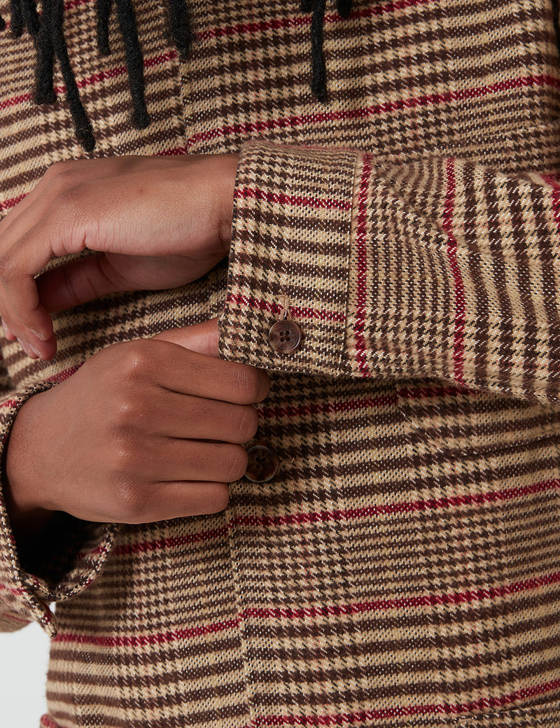 Portuguese Flannel 부라 재킷 (체크)-브라운