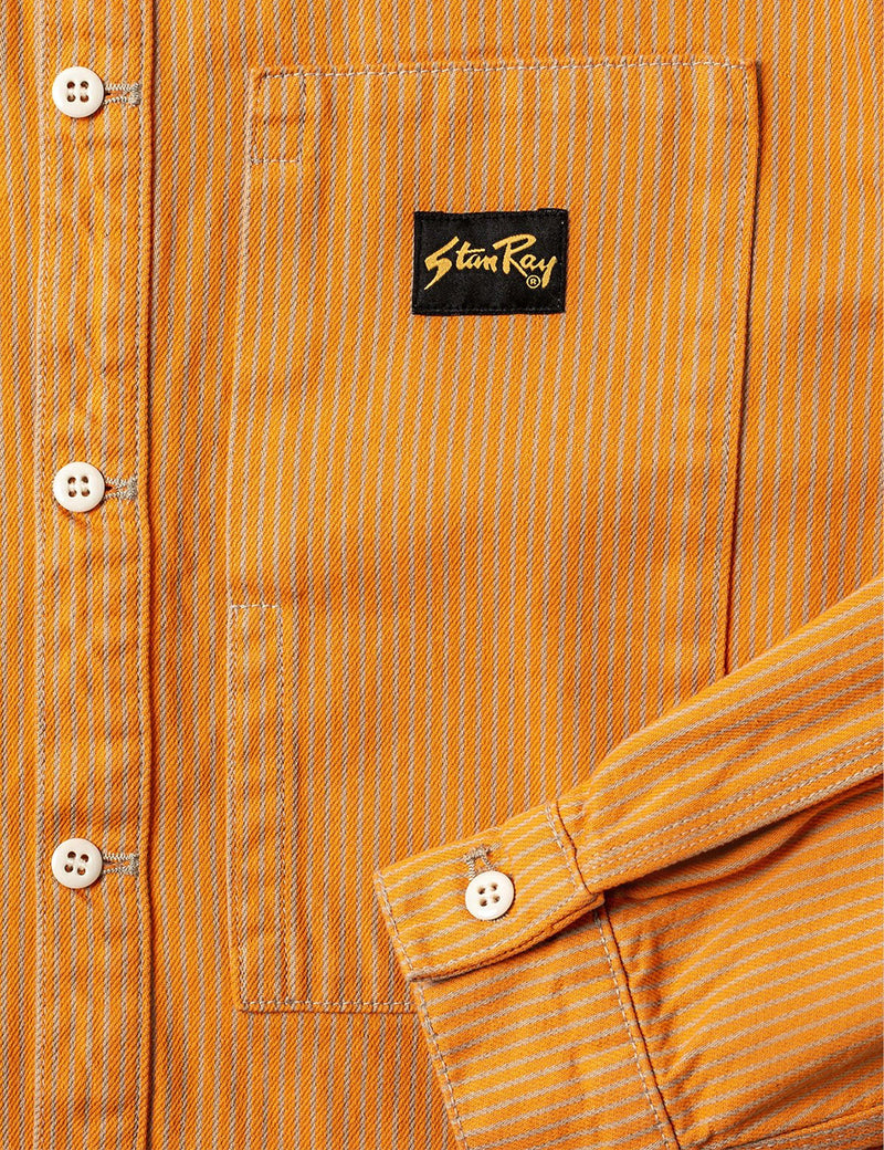 Stan Ray Prison Shirt - Orange/Khaki Hickory