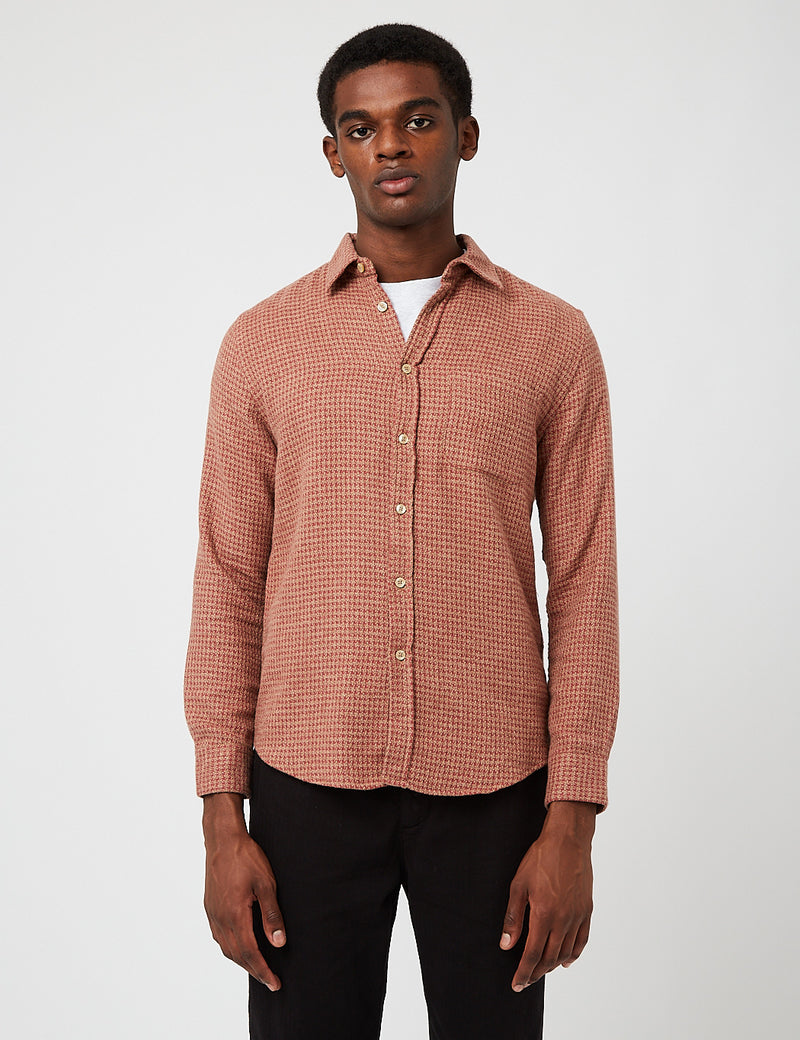 Portuguese Flannel Abstraktes Pied Poule Hemd - Rot