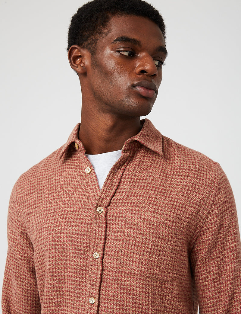 Portuguese Flannel Abstraktes Pied Poule Hemd - Rot