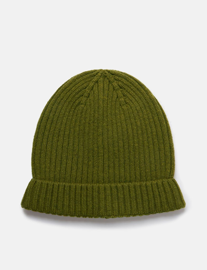 Wax London Lambswool Beanie - Moss Green