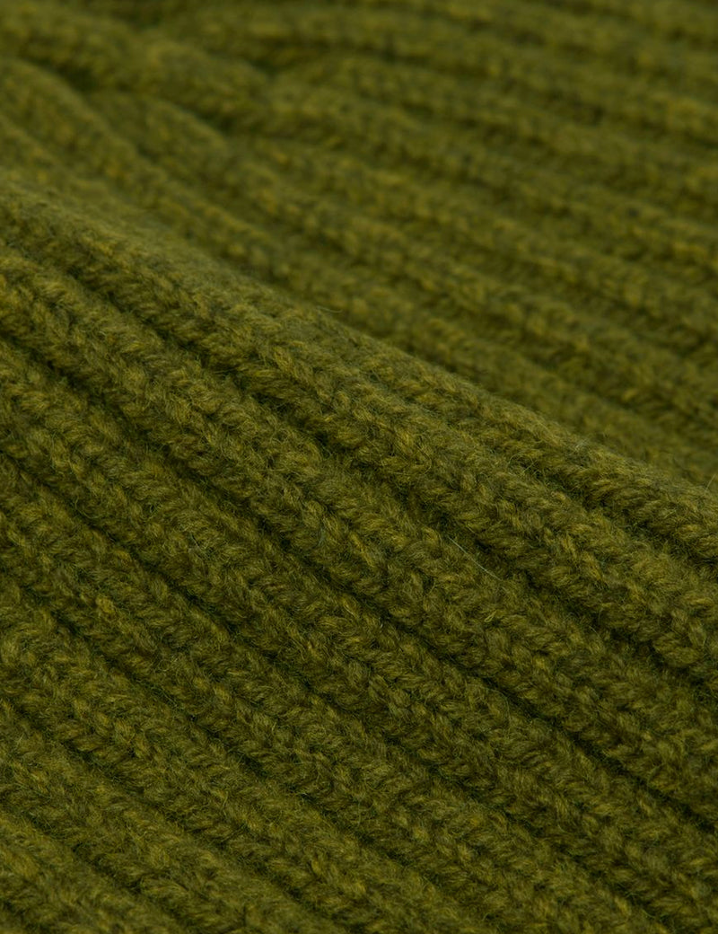 Wax London Lambswool Beanie - Moss Green