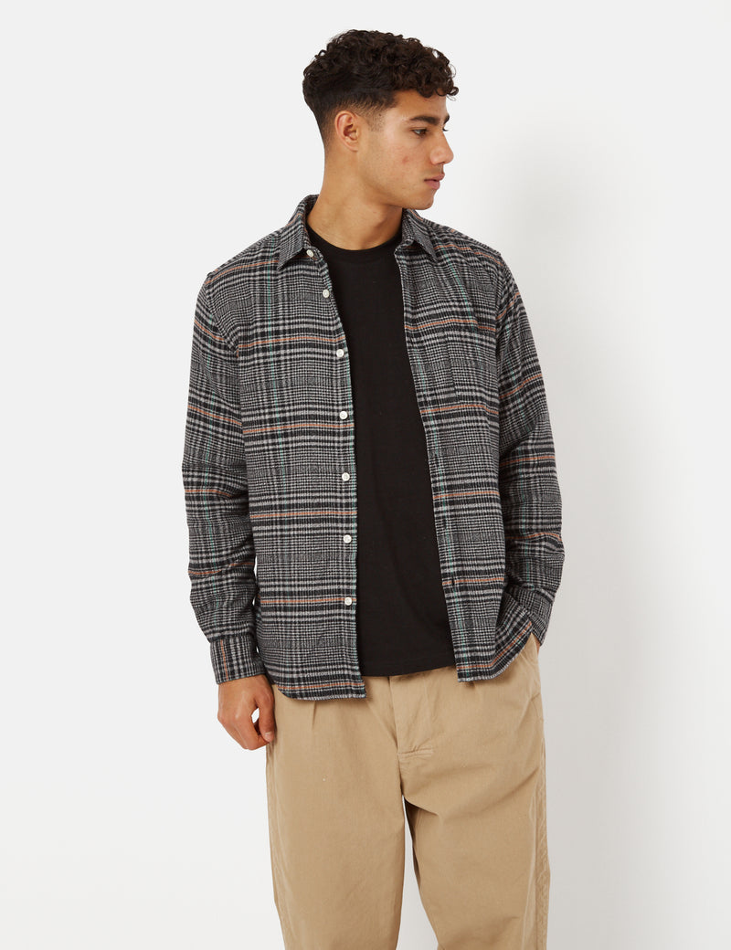 Portuguese Flannel Abstract Pow Shirt - Grey