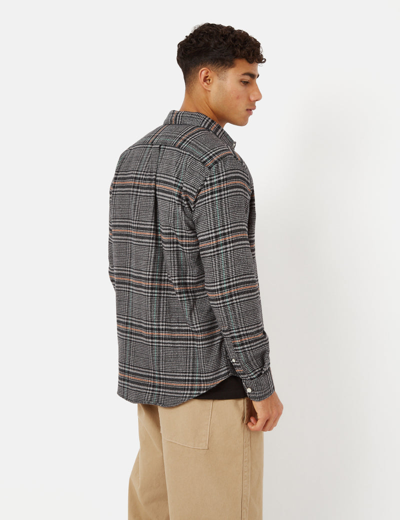 Portuguese Flannel Abstract Pow Shirt - Grey