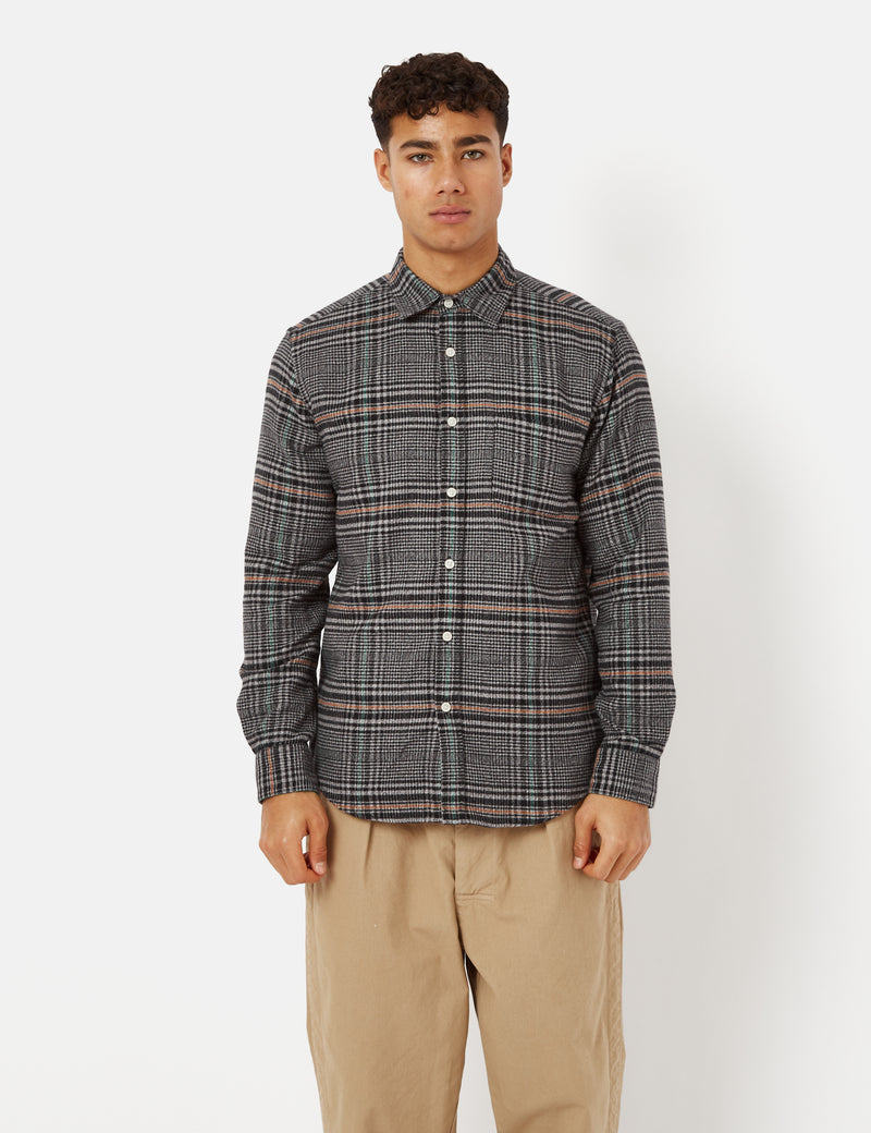 Portuguese Flannel Abstract Pow Shirt - Grey