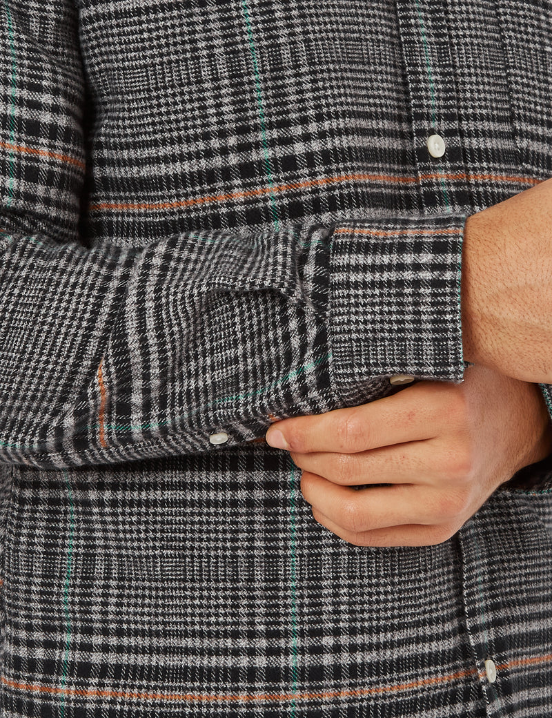 Portuguese Flannel Abstract Pow Shirt - Grey