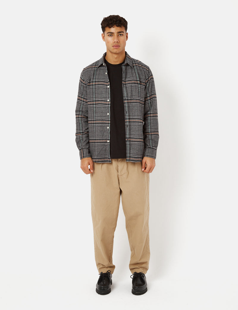 Portuguese Flannel Abstract Pow Shirt - Grey