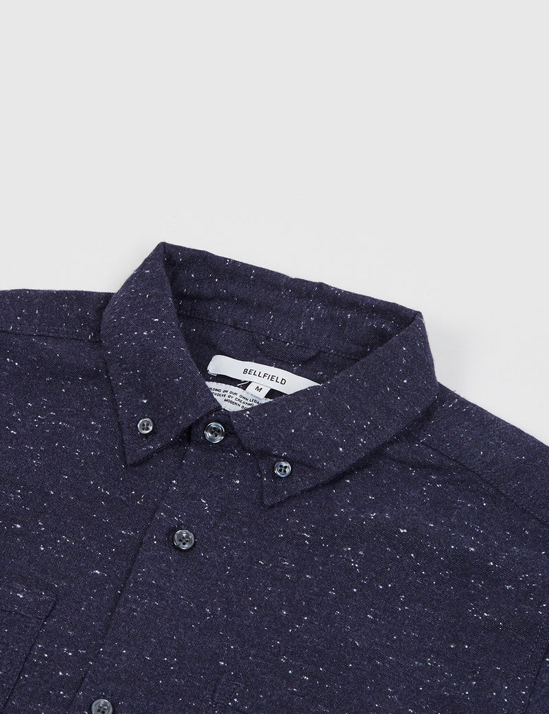 Bellfield Baden Long Sleeve Brushed Shirt - Navy