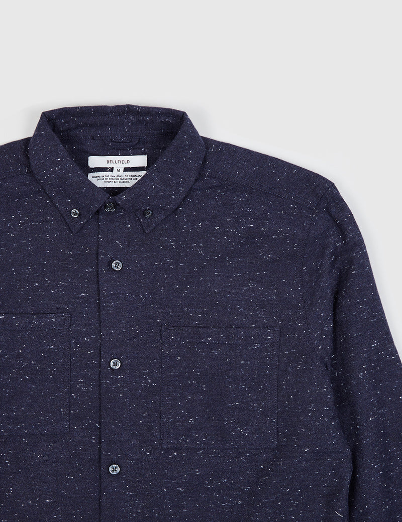 Bellfield Baden Long Sleeve Brushed Shirt - Navy