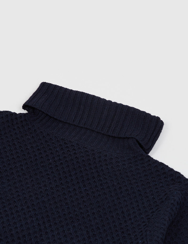 Bellfield Saxford Roll Neck Jumper - Navy