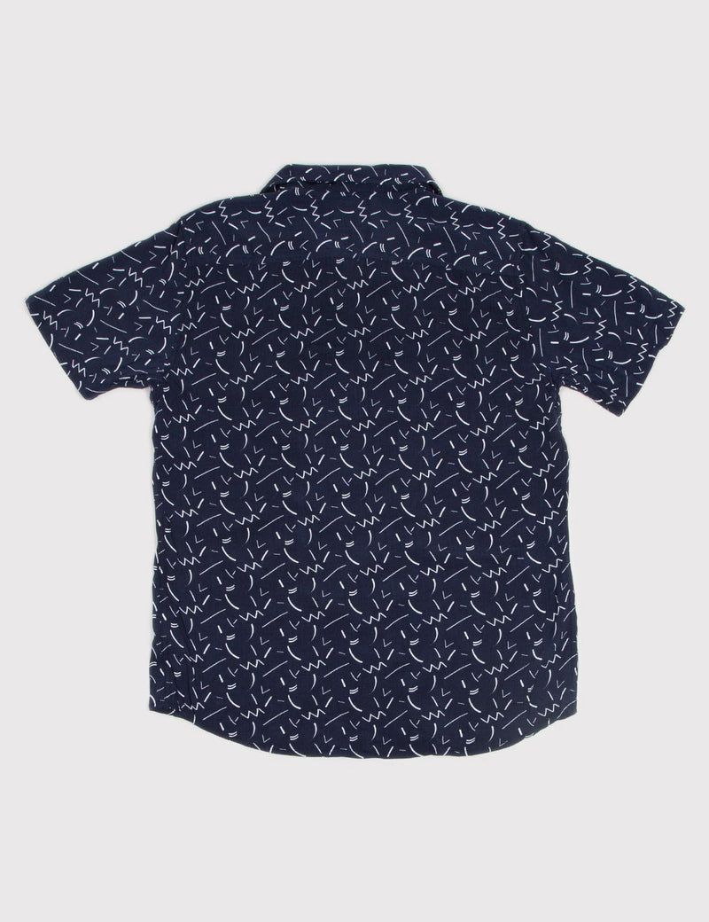 Bellfield Willems Short Sleeve Shirt - Navy Blue