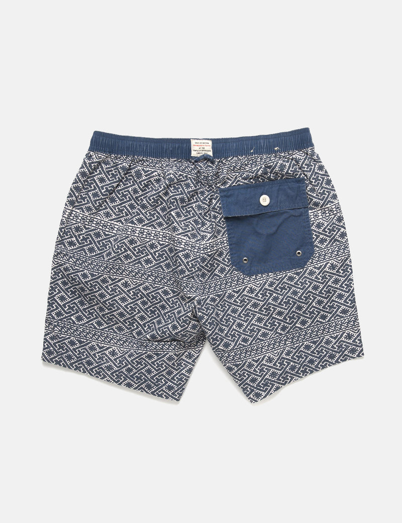 Deus Ex Machina Sandbar Eastern Maze Shorts - Dark Denim