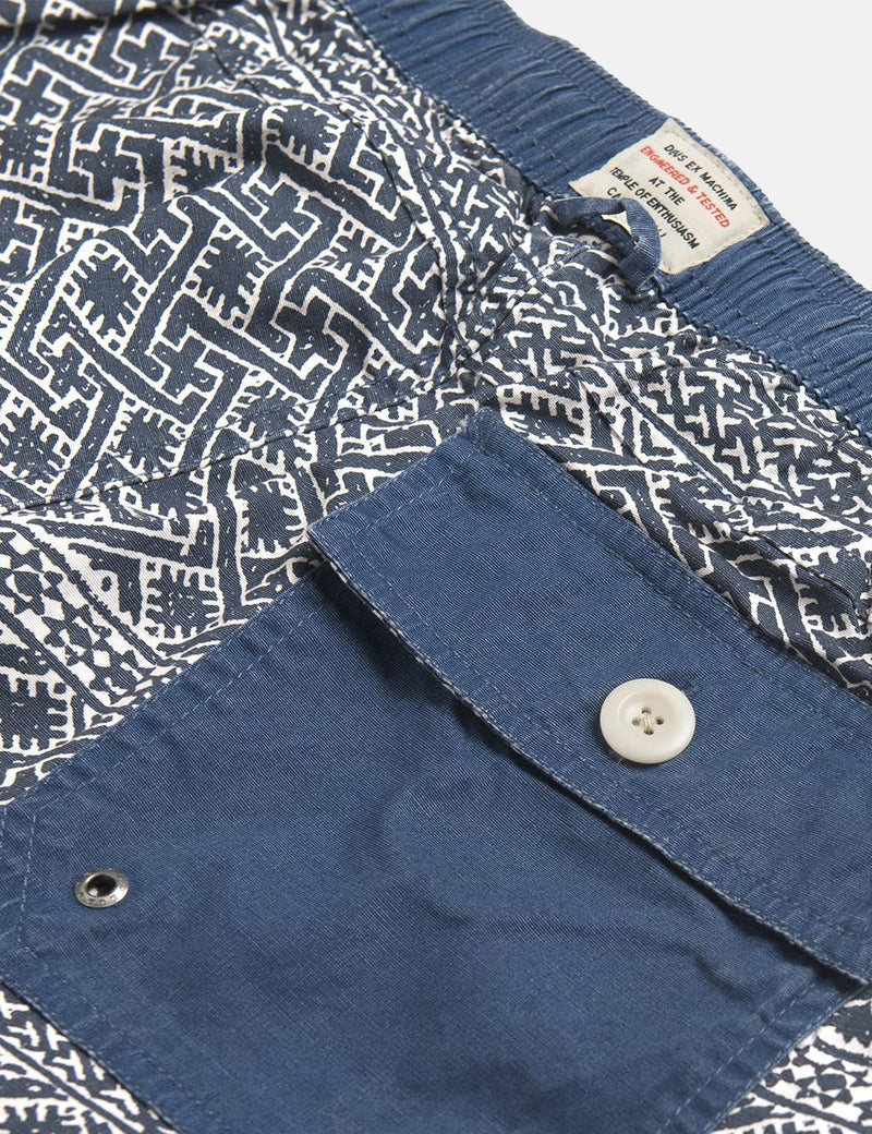 Deus Ex Machina Sandbar Eastern Maze Shorts - Dark Denim