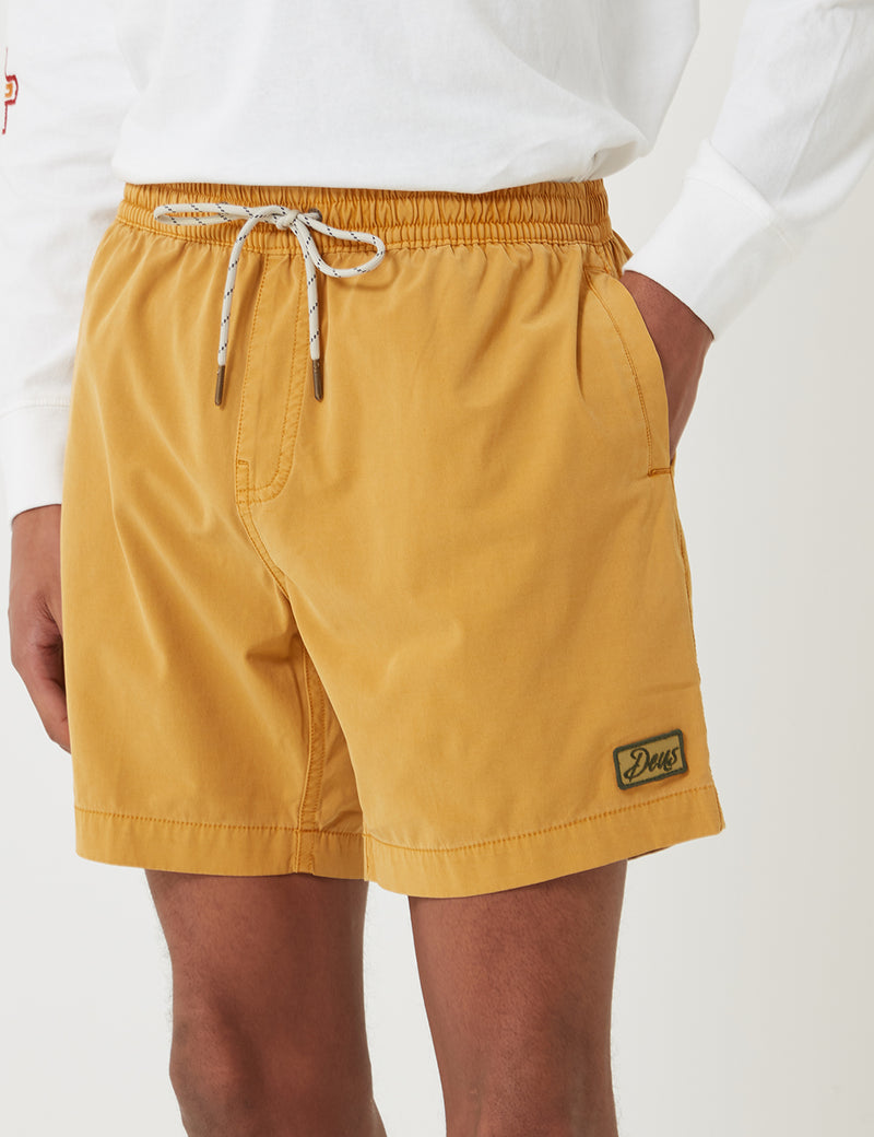 Deus Ex Machina Sandbar Solid Garment Dye Shorts - Golden Rod