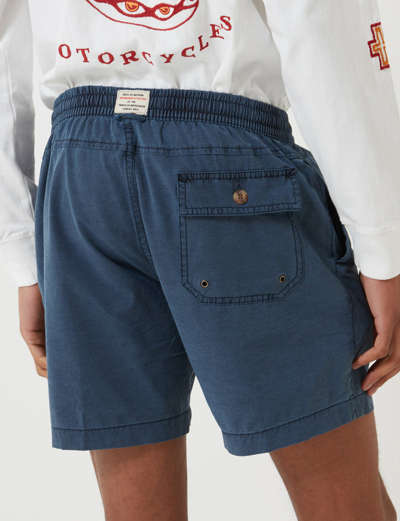 Deus Ex Machina Sandbar Solid Garment Dye Shorts - Mood Indigo Blue
