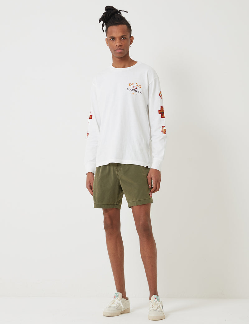 Deus Ex Machina Sandbar Solid Garment Dye Shorts - Dark Olive Green