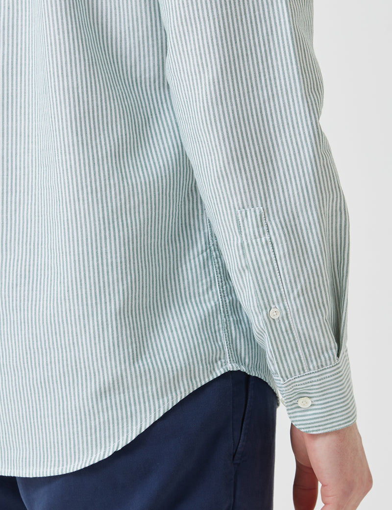 Portuguese Flannel 벨라 비스타 스트라이프 셔츠-그린