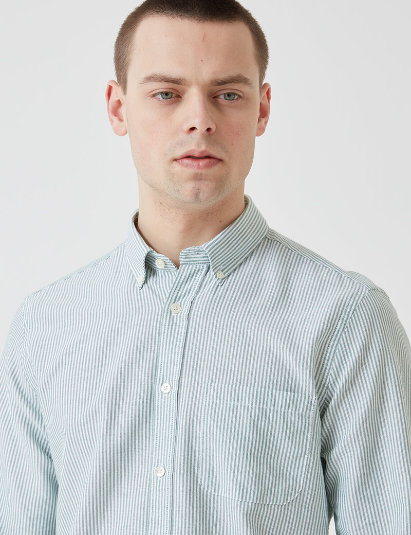 Portuguese Flannel Belavista Stripe Shirt - Green