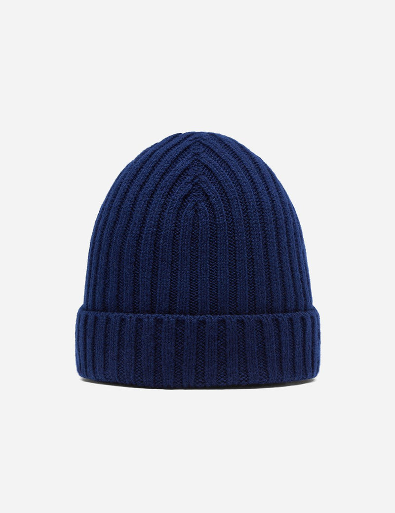 Bhode Rib Beanie Hat (Lambswool)-네이비 블루