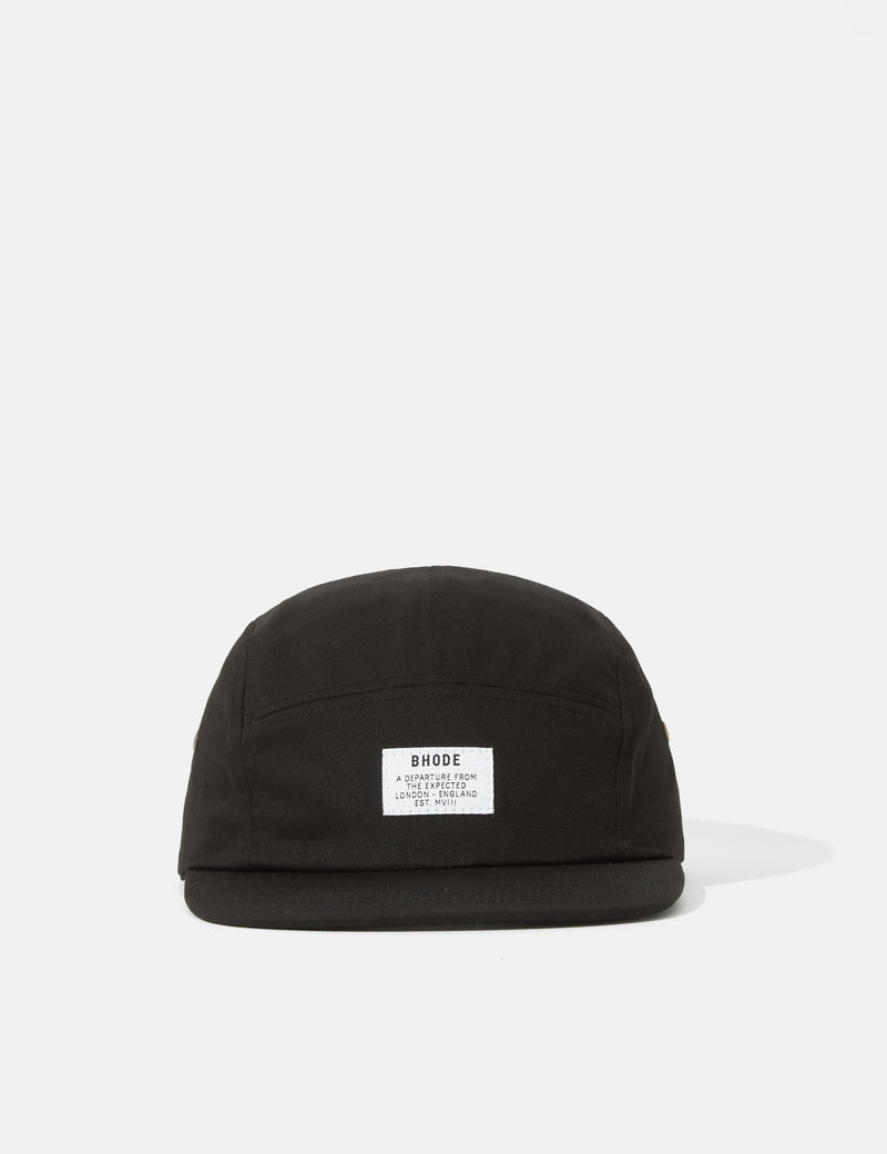 Bhode 5-Panel Cap (Cotton Twill) - Black