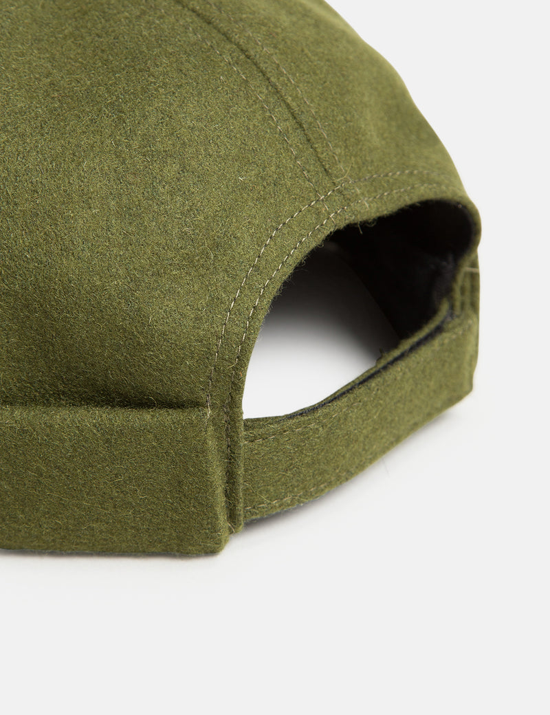 Bhode Dock Worker Hat (Wolle) - Olivgrün