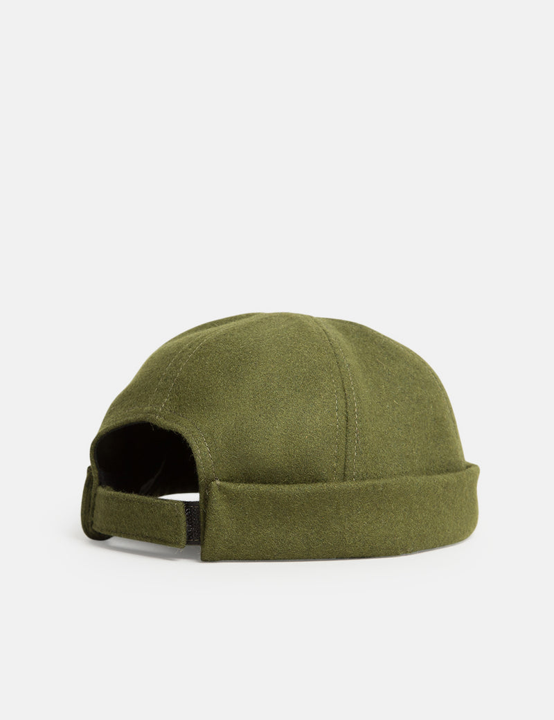 Bhode Dock Worker Hat (Wolle) - Olivgrün