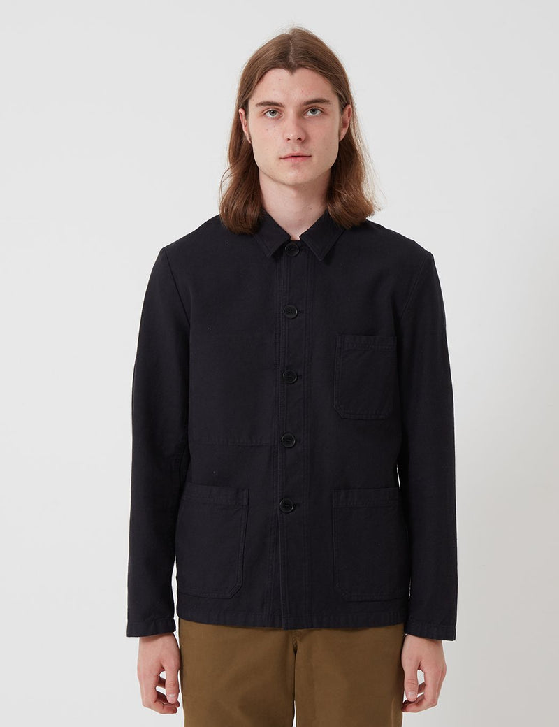 Bhode Chore Workwear Jacket (Overdyed) - Black