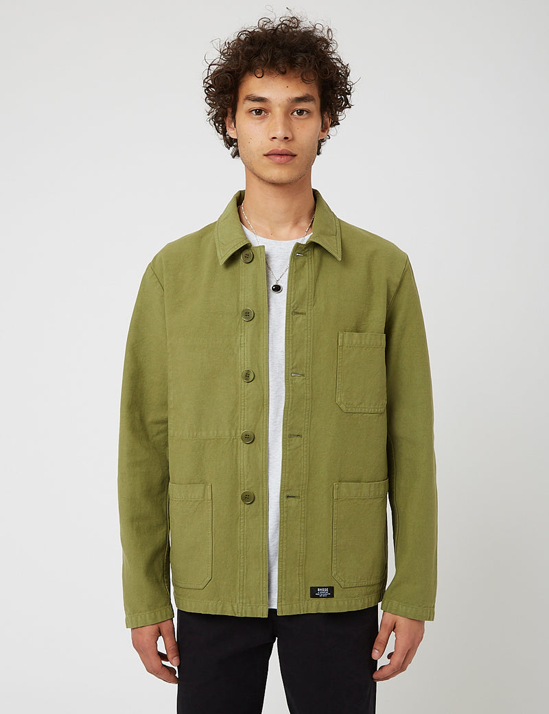 Bhode Chore Jacket (Cotton Twill)-Loden Green