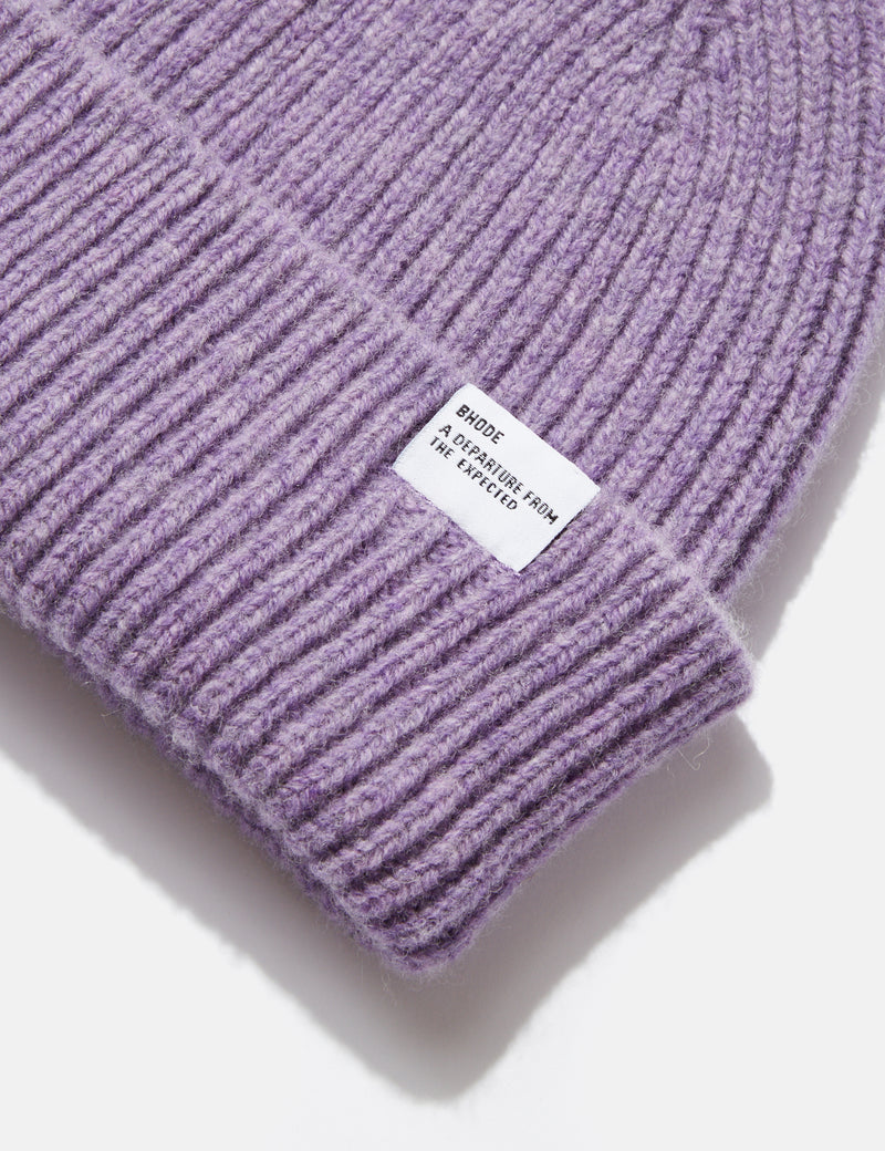 Bhode Hawick Short Beanie (Lammwolle) - Lavendel