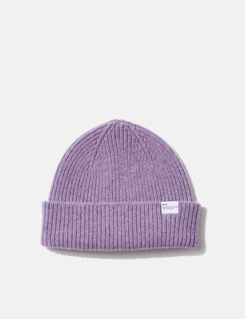 Bhode Hawick Short Beanie (Lammwolle) - Lavendel