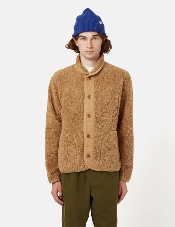 Bhode Fleece mit Schalkragen - Kamel