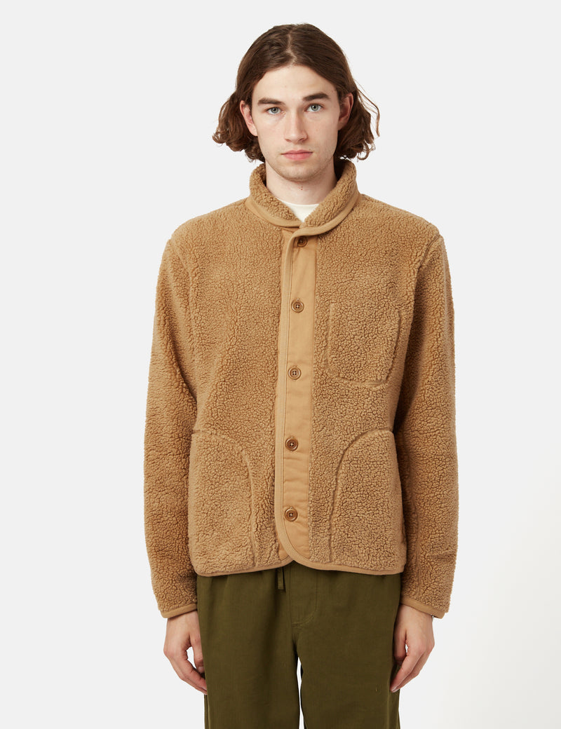 Bhode Fleece mit Schalkragen - Kamel