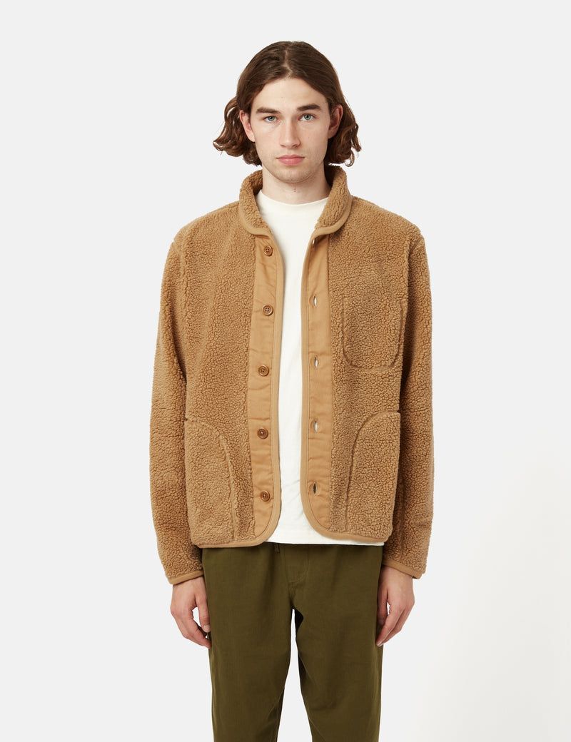 Bhode Fleece mit Schalkragen - Kamel